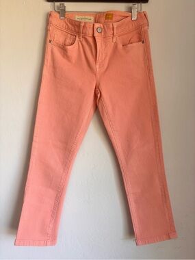 Anthropologie Pilcro Stet Mid-Rise Ankle Jean in Peach, Sz 27